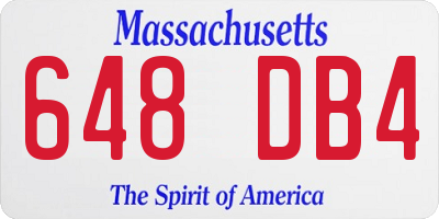 MA license plate 648DB4