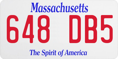 MA license plate 648DB5