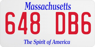 MA license plate 648DB6