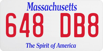 MA license plate 648DB8
