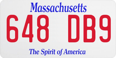 MA license plate 648DB9