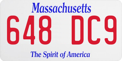 MA license plate 648DC9