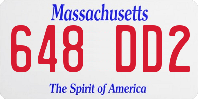 MA license plate 648DD2