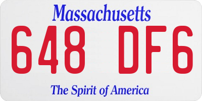 MA license plate 648DF6