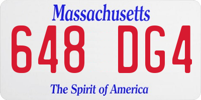 MA license plate 648DG4