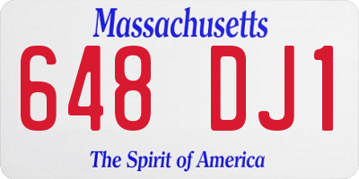 MA license plate 648DJ1