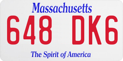 MA license plate 648DK6