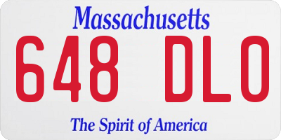 MA license plate 648DL0