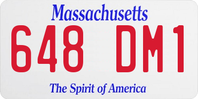 MA license plate 648DM1