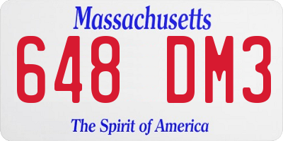 MA license plate 648DM3