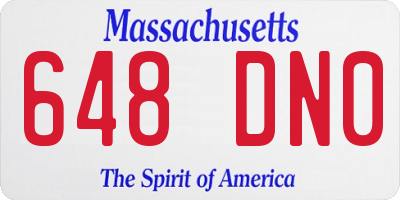 MA license plate 648DN0
