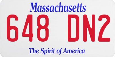 MA license plate 648DN2