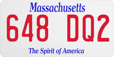 MA license plate 648DQ2