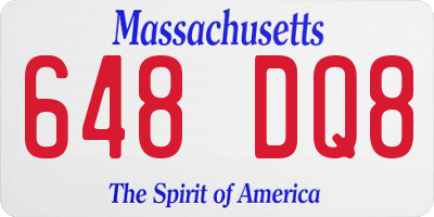 MA license plate 648DQ8