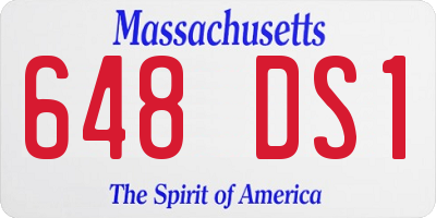 MA license plate 648DS1