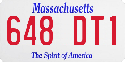 MA license plate 648DT1