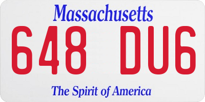 MA license plate 648DU6