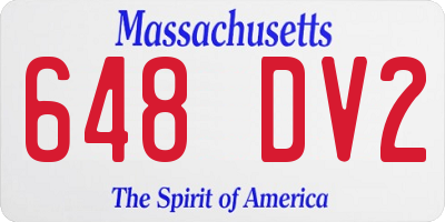 MA license plate 648DV2