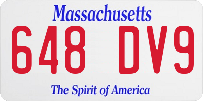 MA license plate 648DV9