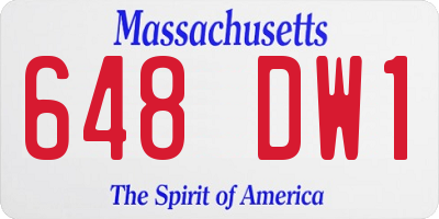 MA license plate 648DW1