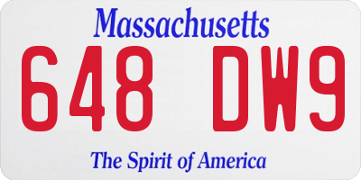 MA license plate 648DW9
