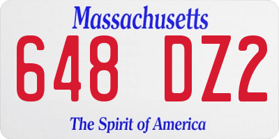MA license plate 648DZ2