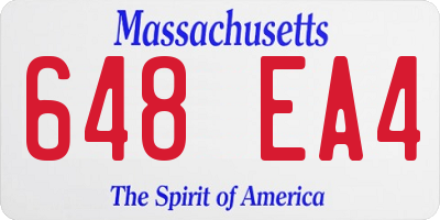 MA license plate 648EA4
