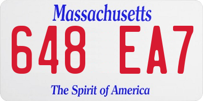 MA license plate 648EA7