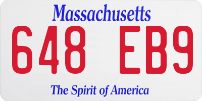 MA license plate 648EB9