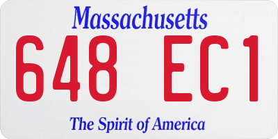 MA license plate 648EC1