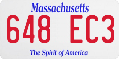 MA license plate 648EC3