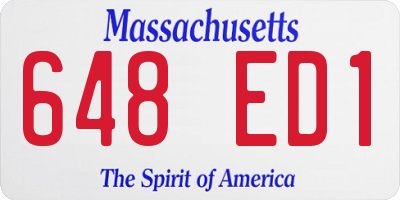MA license plate 648ED1