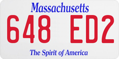 MA license plate 648ED2
