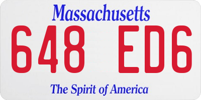 MA license plate 648ED6