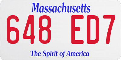 MA license plate 648ED7