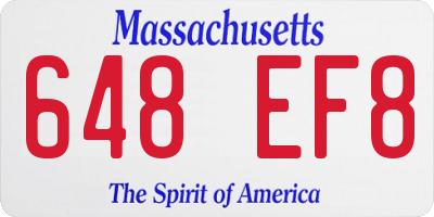 MA license plate 648EF8