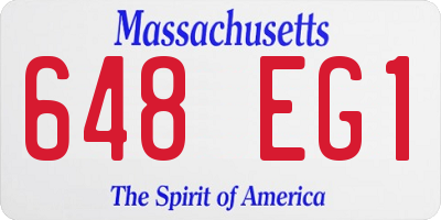 MA license plate 648EG1