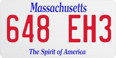 MA license plate 648EH3
