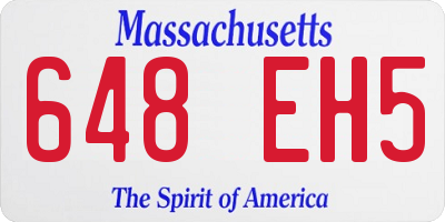 MA license plate 648EH5