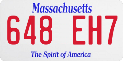 MA license plate 648EH7