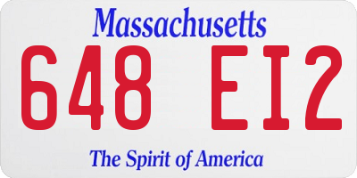 MA license plate 648EI2