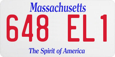 MA license plate 648EL1
