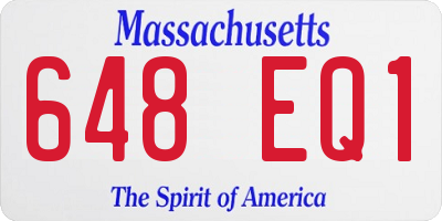 MA license plate 648EQ1