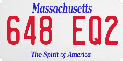 MA license plate 648EQ2