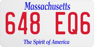 MA license plate 648EQ6