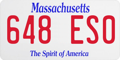 MA license plate 648ES0
