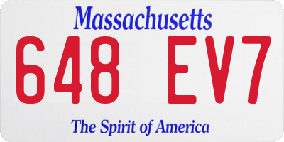 MA license plate 648EV7