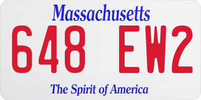 MA license plate 648EW2