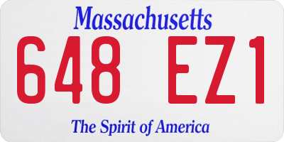 MA license plate 648EZ1