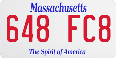 MA license plate 648FC8